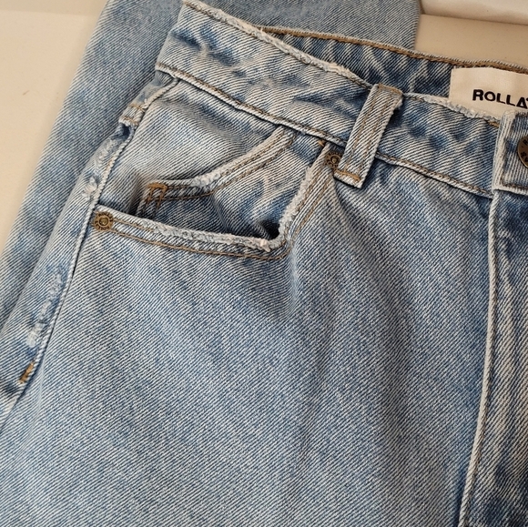 Rolla's High Rise Slim Dusters Distressed Mid-Weight Denim Ankle Jean - Size 25 - Picture 7 of 16